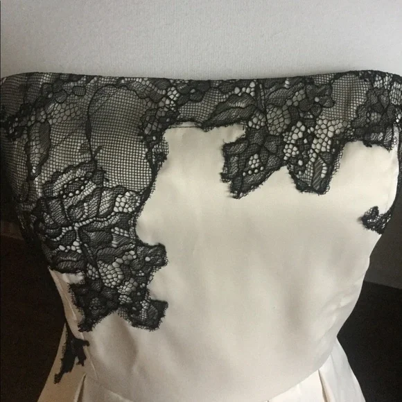 MAX & Cleo Strapless Ecru Satin Prom NWOT - Picture 4 of 7